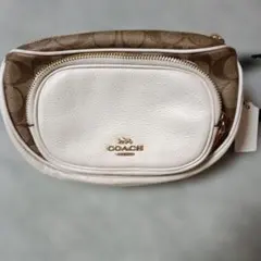 COACH ホワイトレザー ボディバッグ