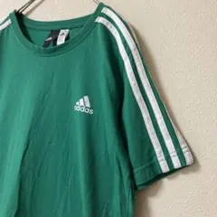 アディダス　スリーストライプス　Tシャツ　グリーン緑　3本ライン　160 S