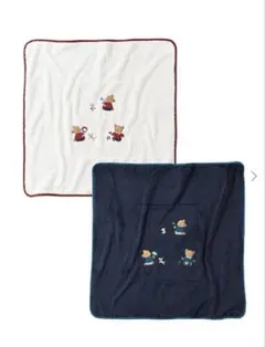 familiar クマ刺繍 ブランケット 約70cm