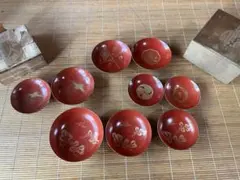 輪島塗　木製朱塗 松竹梅金蒔絵縁金　 三つ組盃 輪島塗 木製朱塗 松竹梅金蒔絵縁金 三つ組盃 - メルカリ