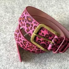 y2k グランジ ベルト レオパード ヒョウ柄 海外 ストリート ピンク
