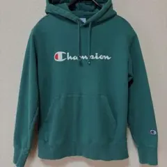 Champion ダークグリーン パーカー Lサイズ
