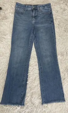 UNIQLO フレアデニムパンツ ワイドパンツ フリンジパンツ デニムパンツ