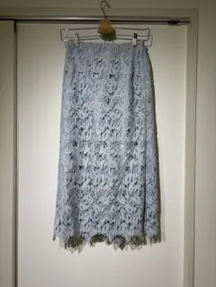 水色 レース スカート 約80cm丈