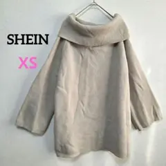 1552 シーイン オフショルダーニット チュニック ゆるだぼ【XS】ベージュ