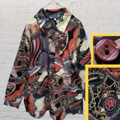 バティック柄 ボックスカット クレイジーパターン 総柄 シャツ ヴィンテージ風