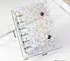 バインダー　A7 クリア　星柄　シール帳　6穴　手帳　コレクション　推し活