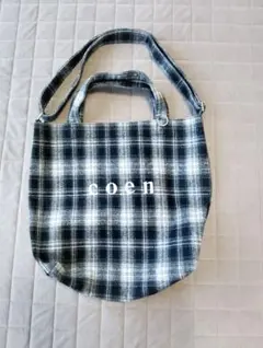 coen チェック柄 トートバッグ