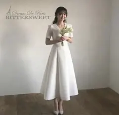 ホワイト Aライン ウェディングドレス