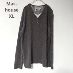 マックハウス ヘンリーネックT 長袖　ダークグレー　カットソー　XL a534のサムネイル