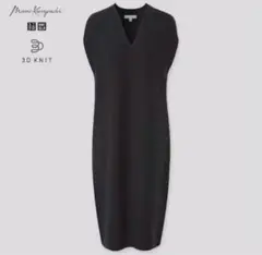 ユニクロ マメ　ノースリーブニットワンピース XS ブラック