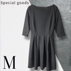 「即日発送」M TOPSHOP ブラック ひざ丈スカート長袖ワンピースのサムネイル