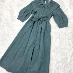 REDYAZEL ビッグカラーボリューム袖ワンピース ロング サイズ　M