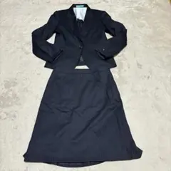 LES MUESスカートセットアップ　濃紺ストライプ　ジャケットM スカートS