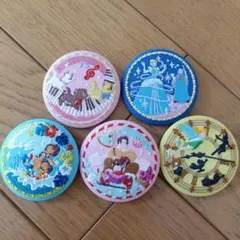 ディズニー 刺繍 缶バッジ 第2弾 5個 セット まとめ売り 新品未使用