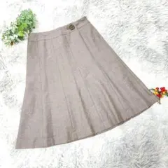 ✨️美品✨️【en quête】アンケート (9) ひざ丈スカート フレア 茶のサムネイル