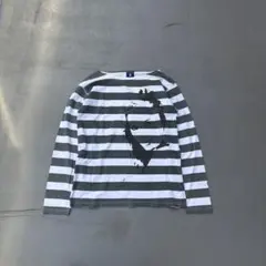 90s R.newbold ボーダー　転写　y2k 長袖　tシャツ　ロンt 裏原