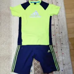 adidas スポーツウェアセット 蛍光イエロー/ネイビー
