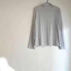 オペークドットクリップ シアーシャツ ミドルネック 透け感 大きめ 重ね着