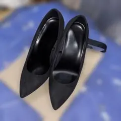 GU スエード調 ポインテッドトゥ パンプス ブラック