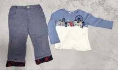 familiar セーター＆冬用デニムパンツセット 100サイズのサムネイル