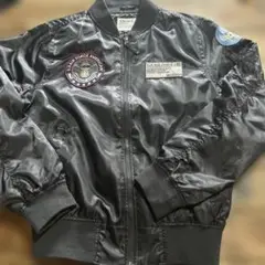 MILITARYUSAMERICAN MA-1フライトジャケットブラックLサイズ