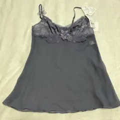 ワコール　パルファージュ　グレー レース 花刺繍 キャミソール 80