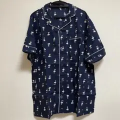 GU コラボ PEANUTS スヌーピー 半袖 パジャマ XL ネイビー