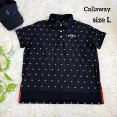 【キャロウェイ】美品 ポロシャツ ブラック ハート Lサイズ レディース