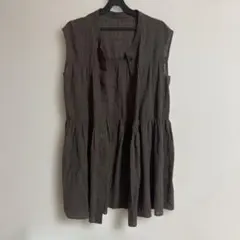 森ガール　ノースリーブ チュニック ブラウン　コットンのサムネイル