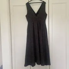 La-gemme Vネックジャンパースカート　ブラックミックス