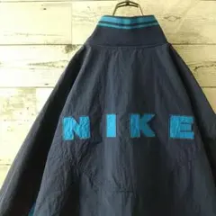 希少サイズ☆90s ナイキ 刺繍ビッグロゴ ハーフジップ ナイロンジャケット