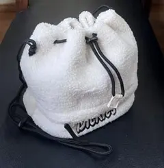 【未使用に近い】ディッキーズ ボア巾着バッグ ショルダーバッグ ロゴシール付