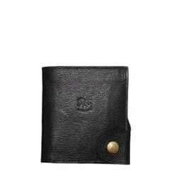 イルビゾンテ 黒レザー財布 二つ折り ボタン