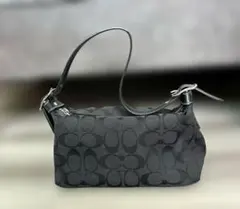 新品 COACH 6094 アクセサリーポーチ キャンバス 黒 シグネチャー