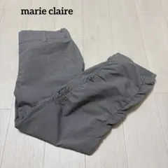 マリクレール　ゴルフウェア　7分丈パンツ　ギンガムチェック　裾シャーリング
