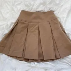 Heather ベージュ プリーツスカート コットン混紡