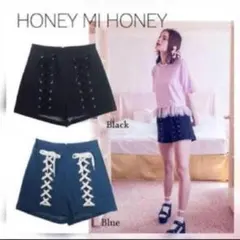 honey mi honey レースアップデニム　ショートパンツのサムネイル