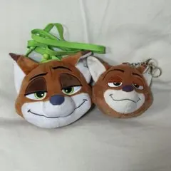 ズートピア ニック ぬいぐるみポーチ キーチャームがま口 コインケース