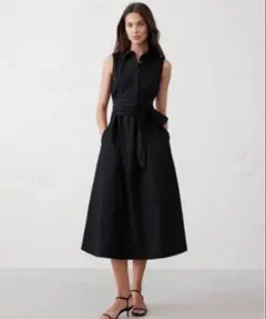 Banana Republic ノースリーブ シャツワンピース ネイビー XSのサムネイル
