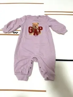 GAP 薄紫 クマ刺繍ロンパース 3-6ヶ月
