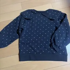 水色ドット襟付きトレーナー 120cm