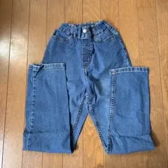 GU デニムブルー ゴム入りウエスト パンツ