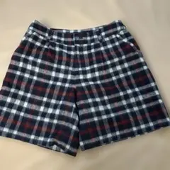 チェック柄ショートパンツ　厚手
