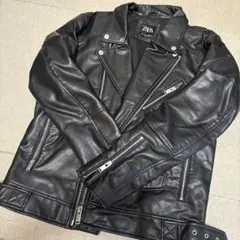 ZARA ブラック ダブルライダース レザージャケット 合皮