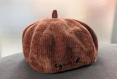 agnes b. アニエスベー ベレー帽 コーデュロイ ブラウン　50cm