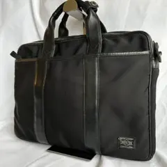 【人気】PORTER ビジネスバッグ TAG ターク 2way 本革 拡張式 黒