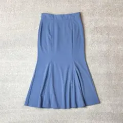 ジーユー　カットソーマーメイドロングスカート　ブルー XL 美シルエット