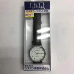 ❣️未使用（展示品）❣️シチズンQ&Q メンズクォーツアナログ時計 日付レザーベルトのサムネイル