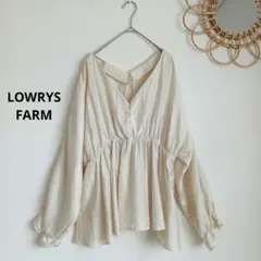 LOWRYS FARM　Vネック 長袖ブラウス アイボリーのサムネイル